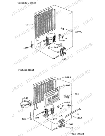 Взрыв-схема холодильника Electrolux KGE2800 - Схема узла Functional parts